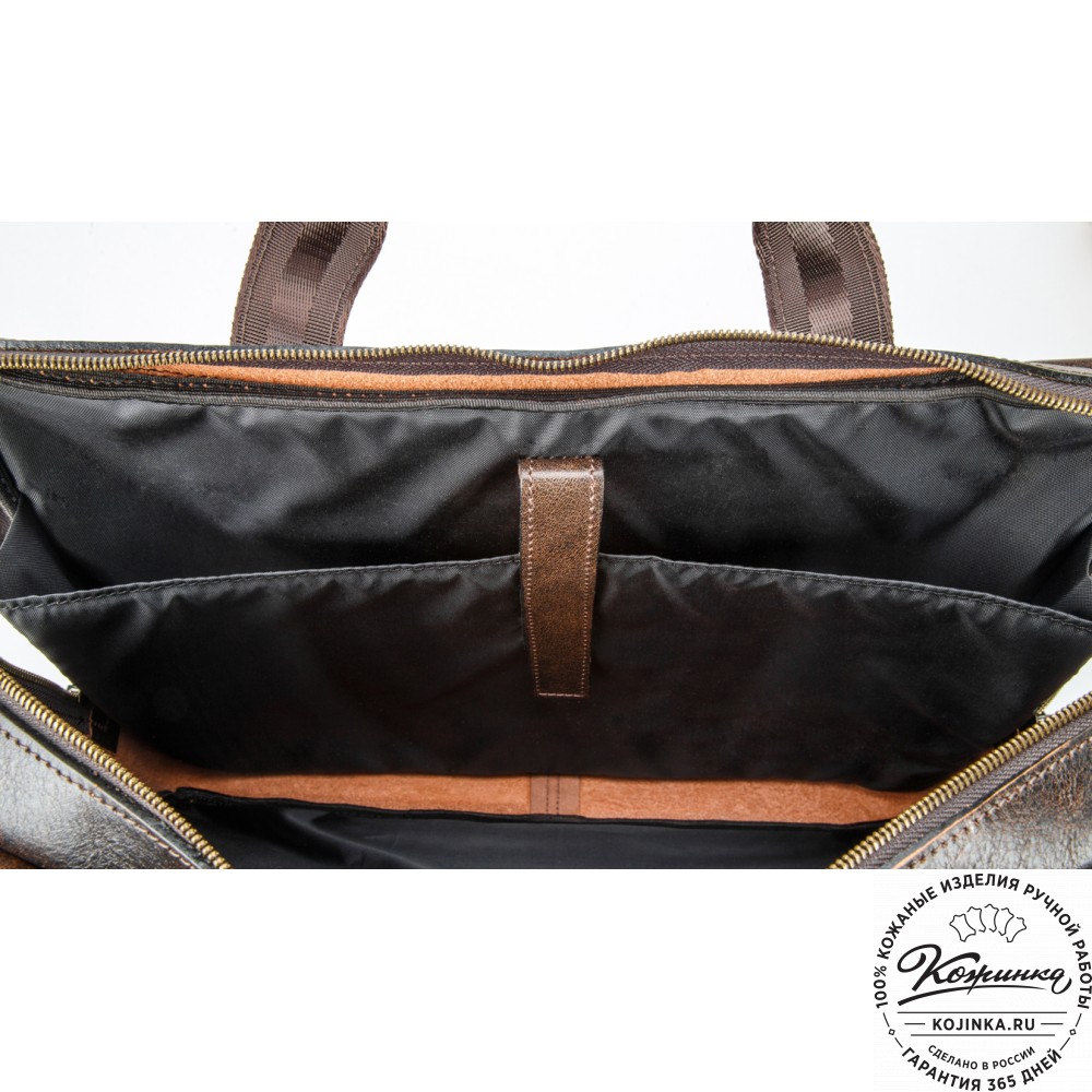 Кожаная мужская сумка-рюкзак "Генри" (коричневый эксклюзив)